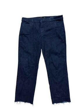 Banana Republic Sloan Jeans 14 Dark Wash Raw Hem Crop Stretch